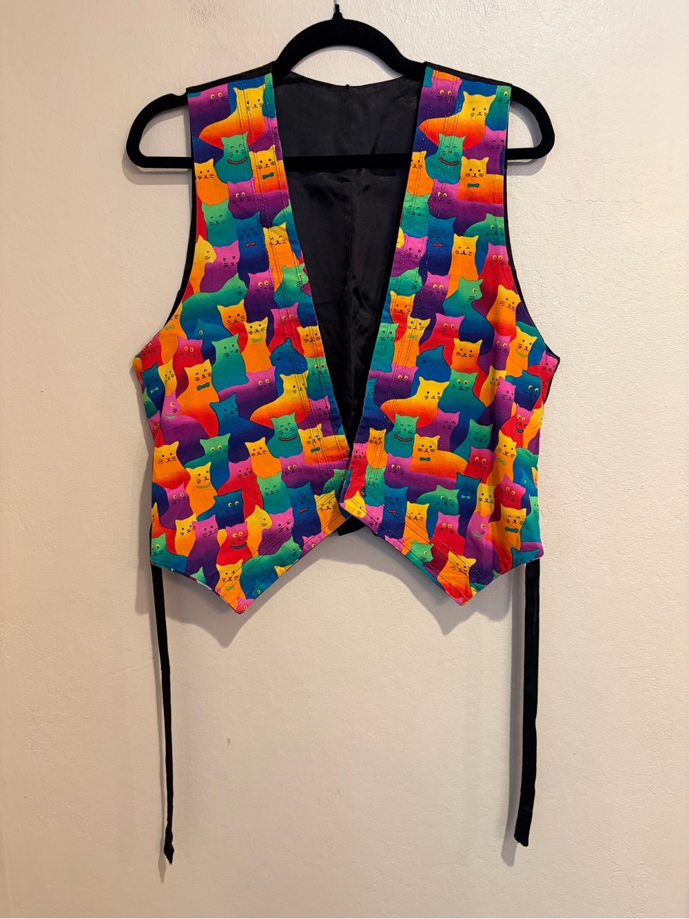 Colorful & Vibrant Reversible Cat Themed Vest, Cute and Slightly Sparkly, Unisex